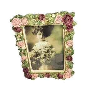Porcelain Floral Embossed Hand Painted Picture Frame